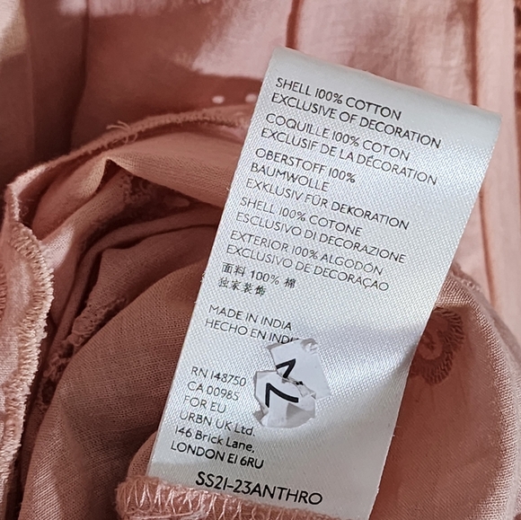 Othilia Anthropologie Women's Pink Eyelet Blouse - Picture 6 of 7